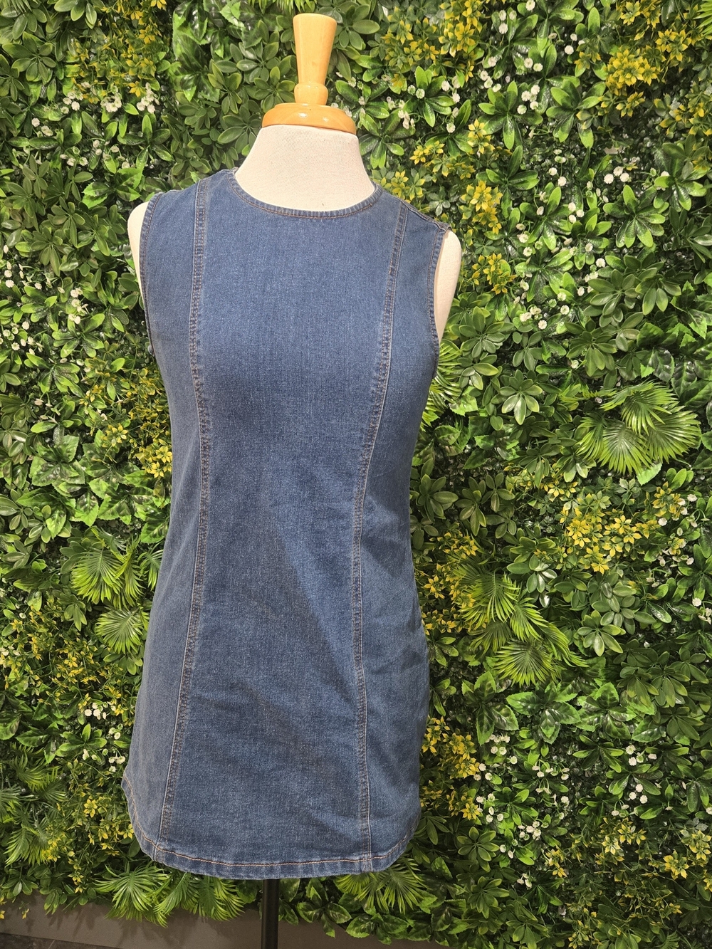 Vigoss Dark Blue Denim Sleeveless Shift Top